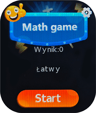 Zrzut ekranu smartwatcha z gry Math game